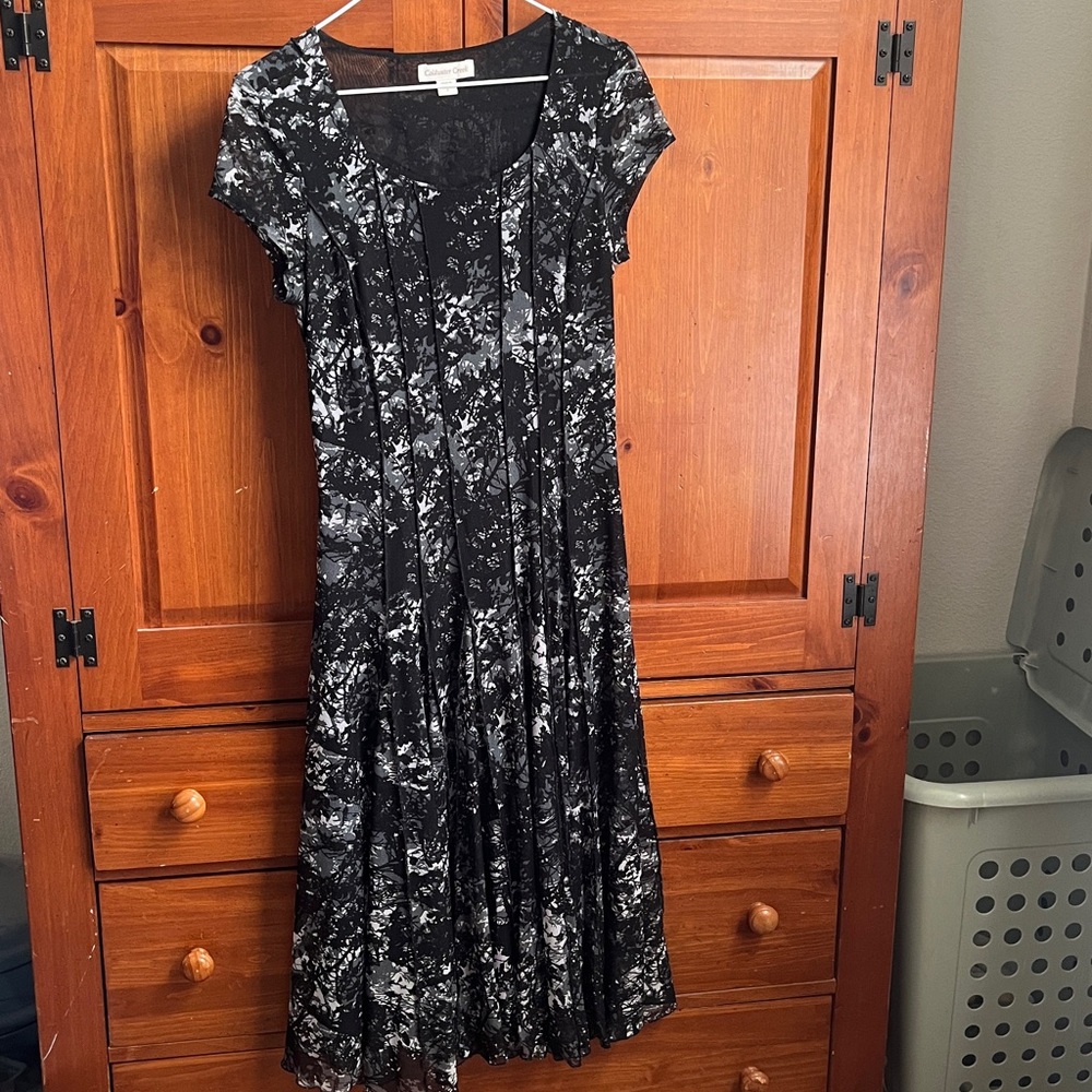 Coldwater Creek Monochrome Floral Dress size 4